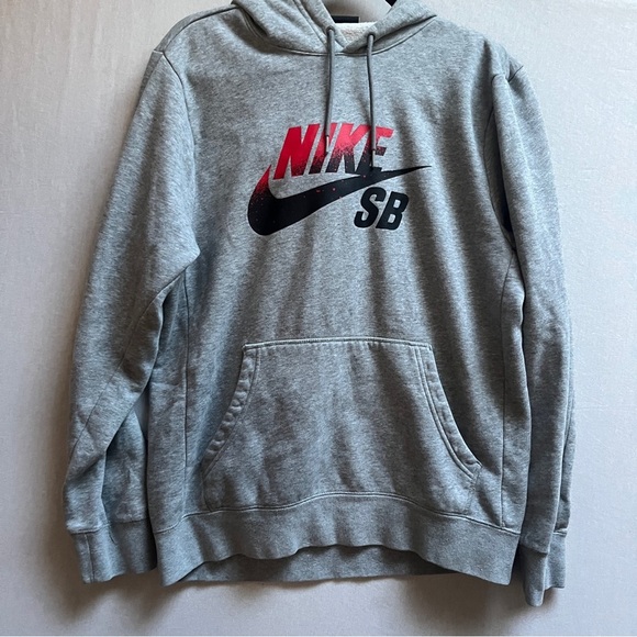 Nike Other - Nike SB Hoodie Grey Logo Pullover NBA Patch Sz L